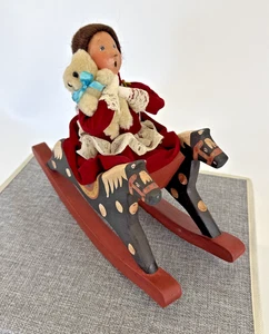 Byers' Choice The Carolers Girl On Rocking Horse 1990 Original Christmas - Picture 1 of 11