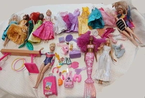 Barbie / Disney Doll Bundle -8 Dolls, Gymnastic, Mermaid, Princess, Accessories - Picture 1 of 16