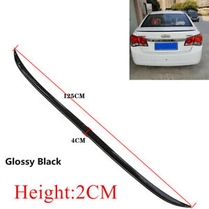 125cm Car Rear Wing Lip Spoiler Gloss Black Tail Trunk Roof Trim Sticker Decor 