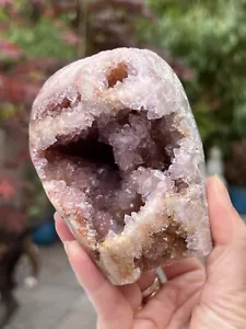 Large Brazilian Pink Amethyst Crystal Geode Freeform AAA+ 708g 41 - Picture 1 of 11