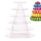 6 Tiers Round Macaron Tower Cake Stand, Plastic Tiered Cupcake Dessert Displa...
