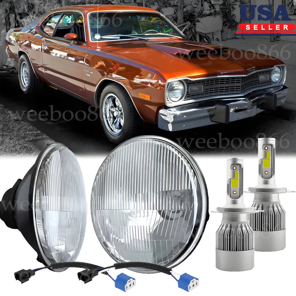 Faro LED redondo alto/bajo haz sellado 6012 para Dodge Dart 1964-76 Ramcharger 7" Foto 1 de 4
