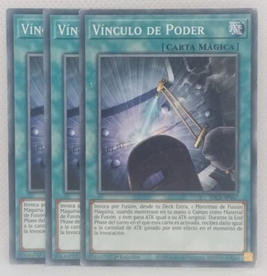 Yugioh TCG 3x Power Bond  SDCS-EN047 Common LP/MP Spanish Version  - Image 1 of 2