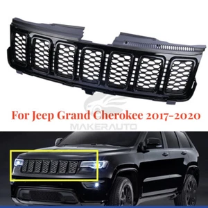 Front Bumper Upper Grille Grill Black Trim For 2017-2020 Jeep Grand Cherokee - Picture 1 of 9