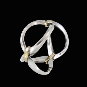 Georg Jensen. Pulsera de plata esterlina con oro 18k #426 - CORAZÓN DEDICADO - Imagen 1 de 10