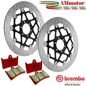 Dischi Freno Brembo + Pastiglie SA Yamaha FZ8 2012 Anteriori Oro Moto Flottanti - Picture 1 of 3
