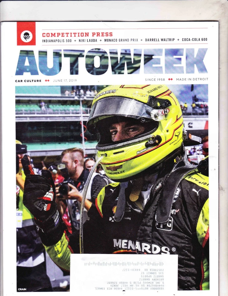 AUTOWEEK----SIMON PAGENAUD  COVER---JUNE 17 2019 - Image 1 of 1