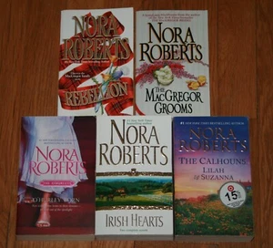 Lot 5 book Nora Roberts Grooms Rebellion Irish Hearts Calhouns Lilah O'Hurley Bo - Imagen 1 de 2