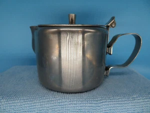 Vintage Don 18-8 Short Stainless Steel Creamer Syrup Dispenser Hinged Lid Japan - Picture 1 of 10