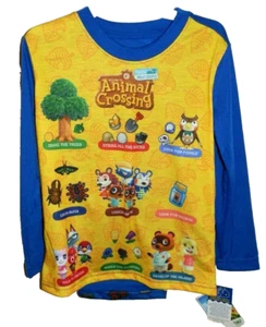 New Boys Small  6-7 Animal Crossing 2 piece Pajama Set Pants Girls - Picture 1 of 2