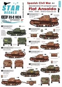 Star Decals 1/35 Spanish Civil War Part 4: Fiat Ansaldo decals 35C1024 x - Picture 1 of 3