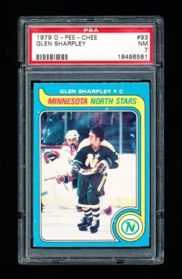 1979 OPC HOCKEY 93 GLEN SHARPLEY PSA 7 NEAR MINT NORTH STARS - Image 1 of 3