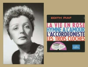 Edith Piaf (1915-1963) - Cantante francesa - Raro disco firmado La vie en rose - Certificado de autenticidad - Imagen 1 de 5