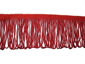 Disfraz de baile rojo de 3" suministros de costura cadena con flecos en bucle de rayón - Imagen 1 de 1