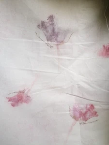 Sanderson Kay vintage fabric 14+ yards 1999 pink lilac smudged roses - Picture 1 of 9