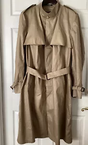 OLEG CASSINI Men’s Khaki Rain/Trench Coat belted No removable winter liner 44L - Picture 1 of 5