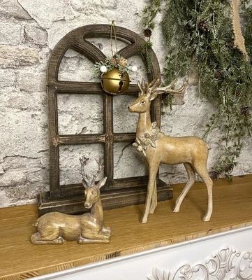 Hirsch Figur Dekofigur Weihnachten Weihnachtsdeko Advent Skulptur - Bild 1 von 4