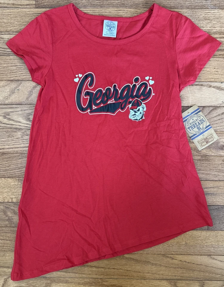 NWT! Georgia Bulldogs University NCAA T-shirt Girls Youth Large 10/12 NEW - Image 1 of 4