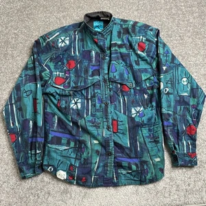 Roper Vintage Western Rodeo Shirt Blue Retro 90s Cowboy USA Womens Padded - Picture 1 of 17