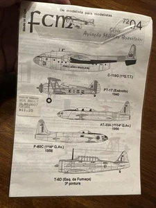 FCM Decals 7204 1/72 Scale Brazilian Military Aircraft C-119, PT-17, AT-33, F-80 - Picture 1 of 6