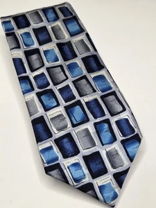 J Garcia Moon Collection Fifty-Four Tie Desert Storm Blue Geometric 60 x 3.5 - Picture 1 of 3