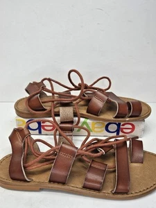 Universal Thread Paige Lace Up Gladiator Shoe Sandals 7.5 Toe Loop - Picture 1 of 7