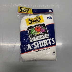 Vintage 2000 Fruit of The Loom A-Shirt 5 Pack Size L 42-44 Tank Top NWT NOS VTG - Picture 1 of 3