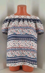 IZ Byer Girl Crochet Cold Shoulder Multicolored Pullover Top.  Size Large (14) - Picture 1 of 11