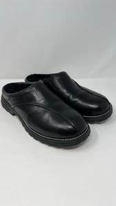 UGG Midtown Black Leather Mule Clogs Shearling Lined 5348 Women's Size 9 - Foto 1 di 6