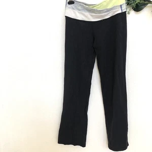 Lululemon Damen-Sweathose schwarz grün elastischer Bund weites Bein Stretch Größe 6 - Bild 1 von 16