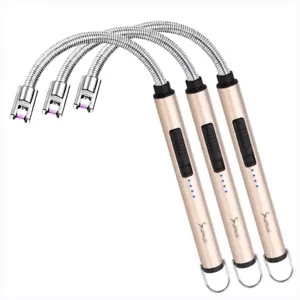 Candle Lighter Rechargeable Electric Arc Lighter Long Lighter 3 Packs - Picture 1 of 5