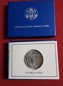 1986 UNITED STATES LIBERTY HALF DOLLAR COIN IN ORIGINAL BOX MINT - Picture 1 of 3