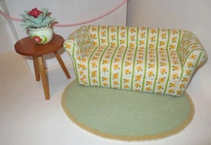 Vtg Angelina Ballerina Furniture Set Couch Rug Table Plant American Girl 2001 - Picture 1 of 12