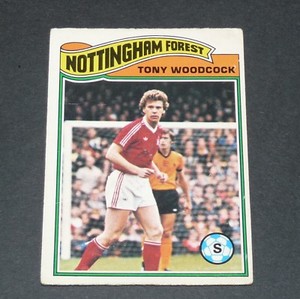 1978 TONY WOODCOCK NOTTINGHAM FOREST FOOTBALL CARD TOPPS ORANGE PANINI