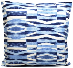 Tommy Bahamas Outdoor Geometric Blue Decorative Pillow Cover 17''x17'' - Picture 1 of 7
