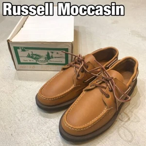 Russell Moccasin Boots Deck Shoes Leather Brown Size US 9 . - Picture 1 of 24