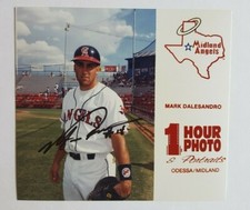 1993 MIDLAND ANGELS MARK DALESANDRO ROOKIE OFFICIAL 5.5"X5" 1 HOUR PHOTO AUTO