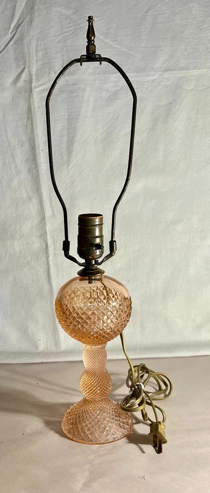Westmoreland Pink English Hobnail 9 1/2" Ball Style Electric Lamp - Image 1 of 1
