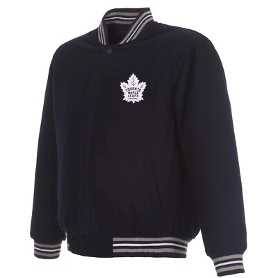 NHL Toronto Maple Leafs JHD Wool Reversible Jacket With Embroidered Logos Navy - Image 1 of 4