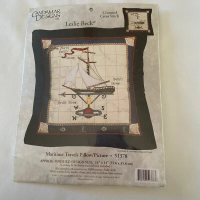 Набор для вышивки счетным крестом подушка/картина морские путешествия CANDAMAR DESIGN 51378 - Изображение 1 из 2