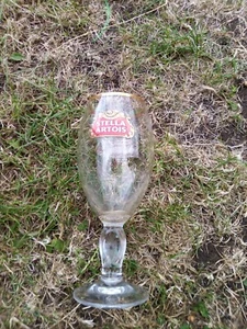 STELLA ARTOIS PINT GLASS CHALICE GOLD RIM - Picture 1 of 3