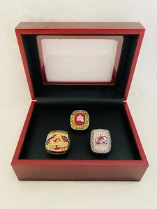 3 PCS Colorado Avalanche Stanley Cup Championship ring Set W Box, 🇺🇸 SHIP - Picture 1 of 5