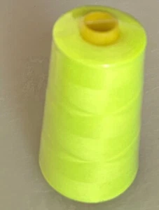 2 cones of Flu Yellow Overlocker Sewing Thread 120 count 5000 yds /4572m - Picture 1 of 1