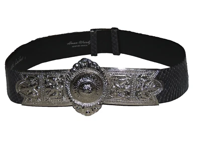 CINTO DE PELE DE COBRA JUDITH LEIBER FIVELA ETRUSCA - RARO VINTAGE  - Imagem 1 de 4