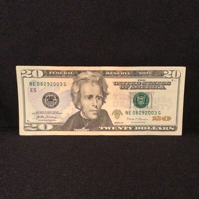 BIRTHDAY BILL SERIAL NUMBER $20 DOLLAR NOTE 08292003 August 29th 2003 (2017) - Image 1 of 4