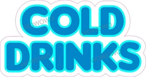 Catering trailer sticker Cold Drinks decal 300 X 160mm fairground unit cafe food - Picture 1 of 1