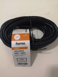 Hama HDMI Kabel 5m Stecker High Speed 3D HDTV ARC TV PC Beamer Schwarz - Picture 1 of 2