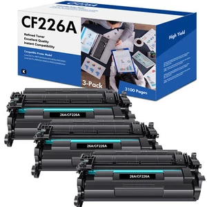 3 cartuchos de tóner CF226A de alto rendimiento para HP 26A LaserJet Pro M402 MFP M426 - Imagen 1 de 8