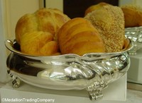Large 835 German Sterling Silver Scalloped Footed Center Piece Fruit Bowl 720 gr