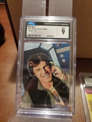 CGC 9 1996 Topps Star Wars Finest Iconic Han Solo #7 Harrison Ford Character - Image 1 of 3